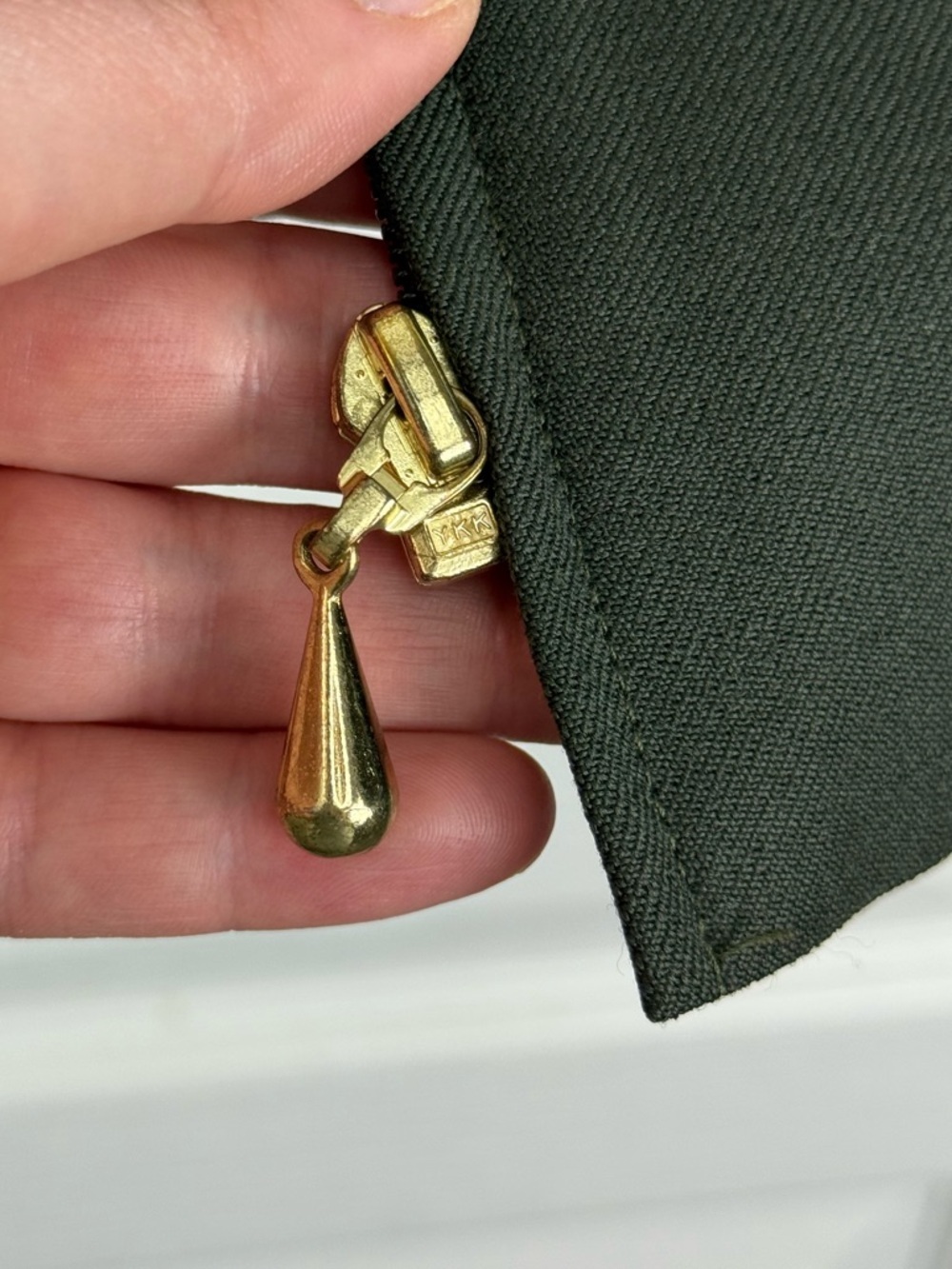 Vintage 90s Wool Zip Up Collared Jacket Size 10 Green Army Olive - Picture 7 of 9